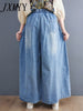 imCharms 2023 Spring And Summer Washed Jeans Wide Leg Pants Retro Casual Simple Loose Large Size Elastic Pants Trendy