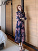 imCharms 2023 Spring And Summer Elegant Temperament Shirt Long Skirt Waist Printing Pleated Large Swing Women's Dress