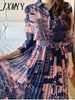 imCharms 2023 Spring And Summer Elegant Temperament Shirt Long Skirt Waist Printing Pleated Large Swing Women's Dress