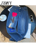 imCharms 2023 Spring And Summer Jeans Women's Large Size All-Match Harem Micro Elastic High Waist Nine-Point Pants