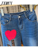 imCharms 2023 Spring And Summer Jeans Women's Large Size All-Match Harem Micro Elastic High Waist Nine-Point Pants