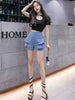 imCharms 2023 Spring And Summer Hakama Elastic Waist Slim Loose All-Match Denim Shorts Women's Clothing