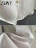 imCharms 2023 Spring Fungus Edge Elegant Temperament Stand-Up Collar Long-Sleeved Top White Shirt Women's Clothing