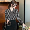 imCharms 2023 Spring Long-Sleeved Chiffon Shirt Trendy Temperament Design Sense Bow Tie Women's Top