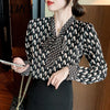 imCharms 2023 Spring Long-Sleeved Chiffon Shirt Trendy Temperament Design Sense Bow Tie Women's Top