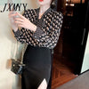 imCharms 2023 Spring Long-Sleeved Chiffon Shirt Trendy Temperament Design Sense Bow Tie Women's Top