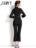 imCharms 2023 Spring and Autumn Hollow Lace Workwear Shirt + Lace Pants Elegant Temperament Women's Suit