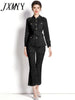 imCharms 2023 Spring and Autumn Hollow Lace Workwear Shirt + Lace Pants Elegant Temperament Women's Suit