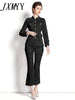 imCharms 2023 Spring and Autumn Hollow Lace Workwear Shirt + Lace Pants Elegant Temperament Women's Suit