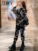 imCharms 2023 Spring and Autumn Western Style Sports Casual Suit Women's Large Size Loose Printed Sweater College Trend