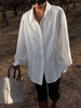 imCharms 2023 Stylish Oversized White Shirts Women Single-breasted Loose Casual Vintage Blouses And Tops Female Long Sleeve Blusas