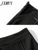 imCharms 2023 Summer And Autumn High Waist Pendant Bow Slit Micro Flared Pants Women's Black Suit Trousers