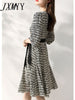 imCharms 2023 Summer Belt Decoration Elegant Temperament Waist Slim Printed Skirt Dress Women's Clothing