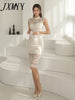 imCharms 2023 Summer Dress Slim Fit Elegant Temperament Slim Mid-Length Bag Hip Lace Dress Women's