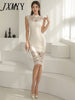 imCharms 2023 Summer Dress Slim Fit Elegant Temperament Slim Mid-Length Bag Hip Lace Dress Women's