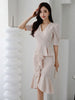 imCharms 2023 Summer Dress Korean Version Temperament V-Neck Slim Ruffled Fishtail Skirt Sexy Professional Dress Women
