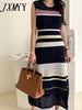 imCharms 2023 Summer Elegant Temperament Small Hollow Elastic Long Skirt Knitted Suspenders + Dress Suit Women's Clothing