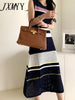 imCharms 2023 Summer Elegant Temperament Small Hollow Elastic Long Skirt Knitted Suspenders + Dress Suit Women's Clothing