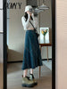 imCharms 2023 Summer All-Match Fishtail Skirt Design A-Line Loose Long Skirt High Waist Denim Slim Skirt Women
