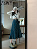 imCharms 2023 Summer All-Match Fishtail Skirt Design A-Line Loose Long Skirt High Waist Denim Slim Skirt Women