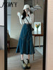 imCharms 2023 Summer All-Match Fishtail Skirt Design A-Line Loose Long Skirt High Waist Denim Slim Skirt Women