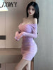 imCharms 2023 Summer Elegant Temperament Sexy Slim Pleated Dress Women's