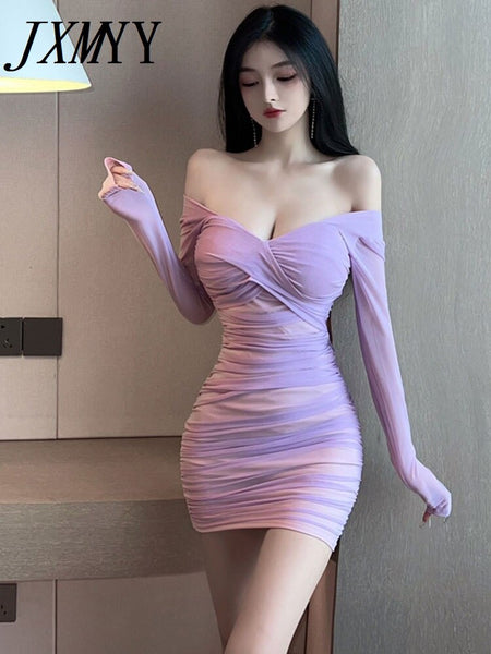 imCharms 2023 Summer Elegant Temperament Sexy Slim Pleated Dress Women's