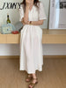 imCharms 2023 Summer Elegant Temperament V-Neck Solid Color Dress With Belt Mid-Length Women's Dress