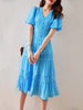 imCharms 2023 Summer Embroidered Dress Elegant Puff Sleeves Windmill Embroidered Women's Dress