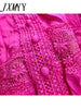 imCharms 2023 Summer Embroidered Dress Elegant Puff Sleeves Windmill Embroidered Women's Dress