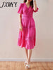 imCharms 2023 Summer Embroidered Dress Elegant Puff Sleeves Windmill Embroidered Women's Dress