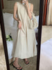 imCharms 2023 Summer Products Casual Loose All-Match Retro Temperament Long Sleeveless Vest Linen Women's Dress