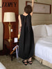 imCharms 2023 Summer Products Casual Loose All-Match Retro Temperament Long Sleeveless Vest Linen Women's Dress