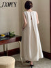 imCharms 2023 Summer Products Casual Loose All-Match Retro Temperament Long Sleeveless Vest Linen Women's Dress