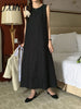 imCharms 2023 Summer Products Casual Loose All-Match Retro Temperament Long Sleeveless Vest Linen Women's Dress