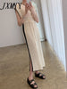 imCharms 2023 Summer Products Contrast Color Simple Casual Loose Slit Lace Belt Lazy Wind Knit Sweater Sleeveless Dress