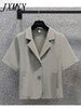 imCharms 2023 Summer Products Plus Size Womens Elegant Temperament Small Suit Short Jacket Design Suit Top