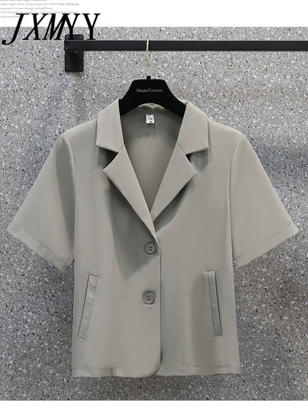 imCharms 2023 Summer Products Plus Size Womens Elegant Temperament Small Suit Short Jacket Design Suit Top
