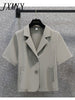 imCharms 2023 Summer Products Plus Size Womens Elegant Temperament Small Suit Short Jacket Design Suit Top