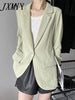 imCharms 2023 Summer Solid Color Suit Retro Style Women's Two Button Loose White Casual Suit Jacket