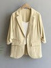 imCharms 2023 Summer Solid Color Suit Retro Style Women's Two Button Loose White Casual Suit Jacket