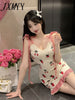 imCharms 2023 Summer Temperament Sexy Short Section Slim Slim Knitted Sling Bag Hip Dress Women's Clothing