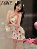 imCharms 2023 Summer Temperament Sexy Short Section Slim Slim Knitted Sling Bag Hip Dress Women's Clothing