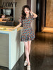 imCharms 2023 Summer V-Neck Long-Sleeved Floral Dress Fishtail Skirt Light  Design Temperament Skirt