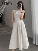 imCharms 2023 Summer Retro Chic Design Long Skirt Elegant Temperament Waist Sleeveless Dress Women's Clothing