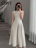 imCharms 2023 Summer Retro Chic Design Long Skirt Elegant Temperament Waist Sleeveless Dress Women's Clothing