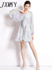 imCharms 2023 Summer And Comfortable Chiffon Printing Fairy Elegant Temperament V-Neck Dress Women's