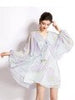 imCharms 2023 Summer And Comfortable Chiffon Printing Fairy Elegant Temperament V-Neck Dress Women's