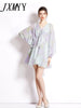 imCharms 2023 Summer And Comfortable Chiffon Printing Fairy Elegant Temperament V-Neck Dress Women's