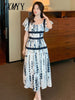 imCharms 2023 Summer Comfortable Waist Slim Elegant Chiffon Skirt Trendy Women's Elegant Temperament Dress